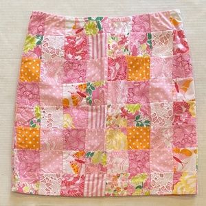 LILLY PULITZER Pink Square Patch Skirt Size 6